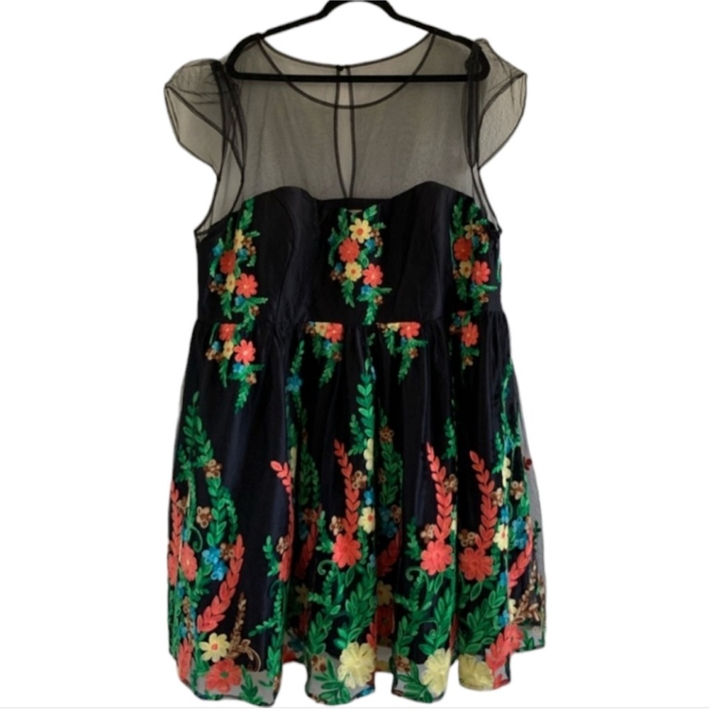 EUC MODCLOTH "BRIGHT GARDENS " DRESS  2X